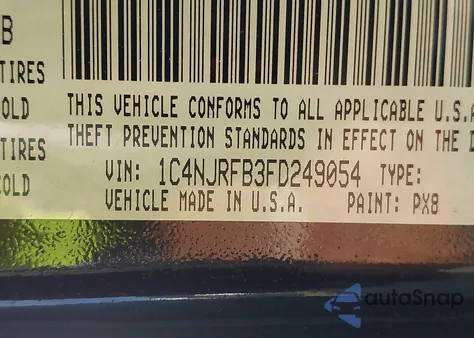 2015 Jeep Patriot Latitude из США, поврежденный, VIN 1C4NJRFB3FD249054